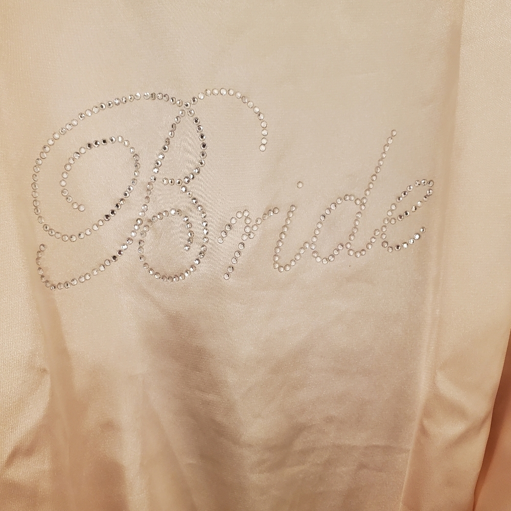 Bridal Robe With Rhinestones Blush Pink Small/Medium